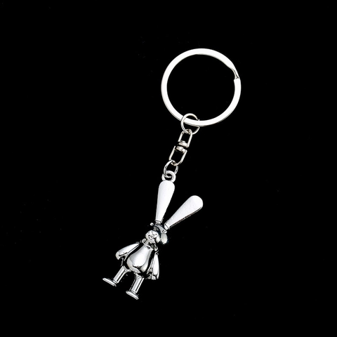 Cartoon Konijn Zinklegering Metalen Sleutelhanger Schattig Zilveren Dierlijke Hanger Sleutelring Voor Rugzak Decoratie Sieraden