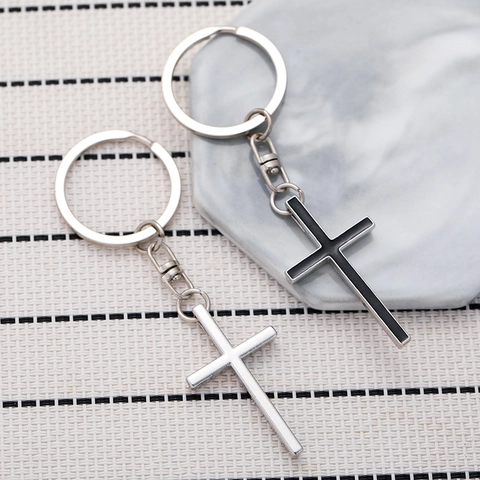 Moderner Minimalistischer Kreuz-Anhänger-Schlüsselanhänger Zinklegierung Kreativer Metall-Schlüsselring Geschenk Für Auto Rucksack