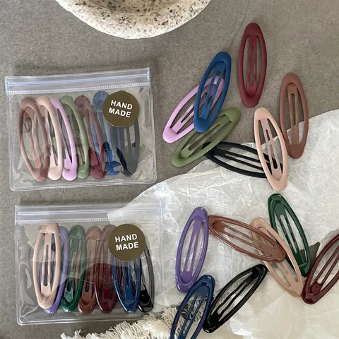 Colorati Fermagli per Capelli BB Ovali Geometrici in Olio di Gocciolamento Opaco Stile Coreano Carine Ragazze Gioielli