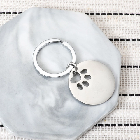 Portachiavi in Acciaio Inossidabile per Donna Uomo Ciondolo a Forma di Zampa di Cane Svuotato Charm per Borsa Gioielli Lucidati a Specchio