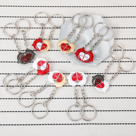 Portachiavi per Coppia Delfino Ciondolo Borsa a Cuore Love Animale Marino in Lega di Zinco Regalo di San Valentino