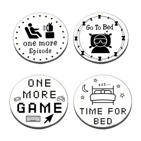 Stainless Steel Decision Coin Lucky Coin Double Sided Laser Engraved Minimalist Cartoon Round Medal For Kids Friends Gift