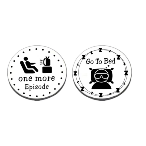Stainless Steel Decision Coin Lucky Coin Double Sided Laser Engraved Minimalist Cartoon Round Medal For Kids Friends Gift
