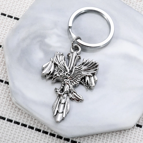 Vintage Zinklegierung Adler Kreuz Schlüsselanhänger Personalisierte Metall Anhänger Auto Ornament Herren Gothic Punk Schmuck
