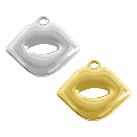 304 Roestvrij Staal Lip Vorm Hanger Mond Charm Voor DIY Sieraden Maken Halsketting Accessoires Goud Zilver Spiegel Gepolijst
