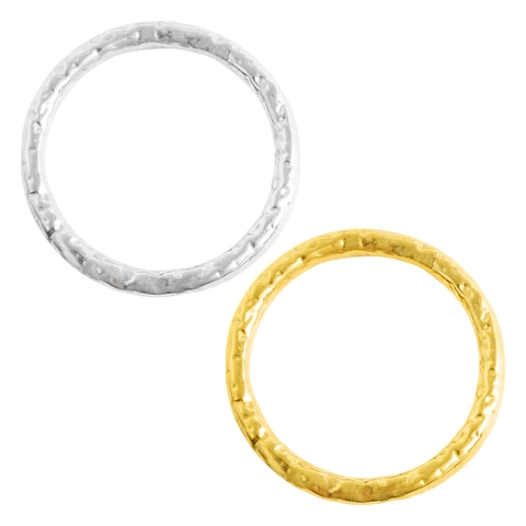 Hammered 304 Stainless Steel Round Ring Pendant For DIY Jewelry Making Gold Silver Electroplated Circular Accessory Component