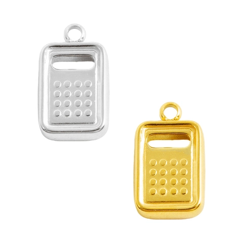 304 Edelstahl Taschenrechnerform DIY Anhänger Charm Für Halskette Armband Schlüsselanhänger Zubehör Gold Silber Schmuckherstellung