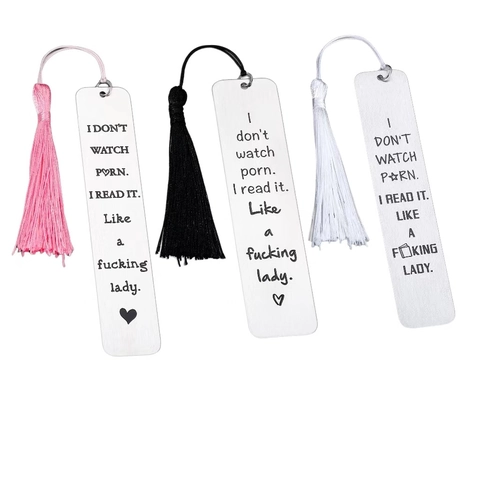 Funny Stainless Steel Bookmark With Tassel Engraved Humorous Quote Metal Book Mark For Book Lovers Women Reading Gift