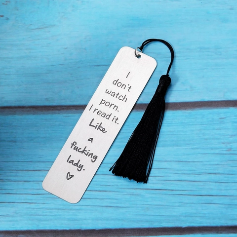Funny Stainless Steel Bookmark With Tassel Engraved Humorous Quote Metal Book Mark For Book Lovers Women Reading Gift