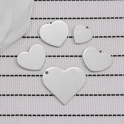 Edelstahl Herzform Blank Pendent Nur Ohne Kette Spiegel Poliert Metall Schlüsselanhänger Zubehör Für DIY Schmuckherstellung