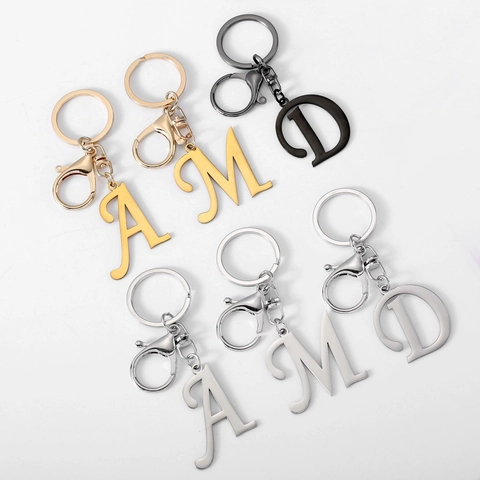 Edelstahl Anfangsbuchstabe Schlüsselanhänger Alphabet Anhänger Schlüsselring Für Rucksack Tasche Charme Geschenk Für Damen Herren