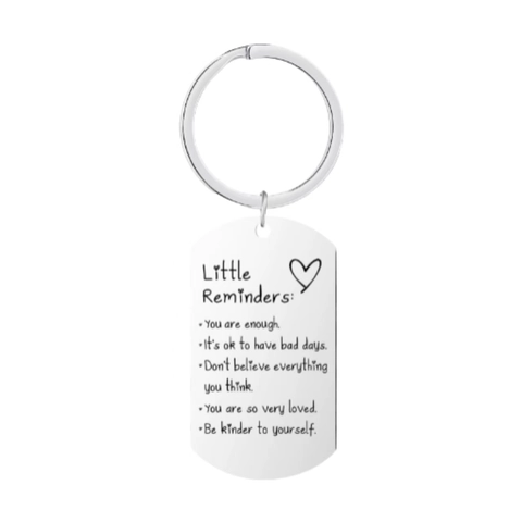 Inspirational Stainless Steel Keychain Little Reminders Motivational Dog Tag Key Ring For Birthday Graduation Gift Unisex