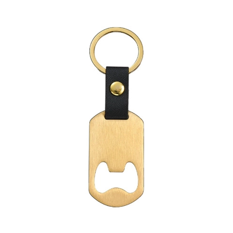 Stainless Steel Bottle Opener Keychain With PU Leather Strap Minimalist Metal Key Ring For Men Women Car Key Accessory