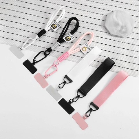 Cordón Universal Multiusos de Nailon Tejido para Teléfono Correa de Muñeca Con Gancho de Acero Inoxidable Accesorio de Parche Anti-Perdida