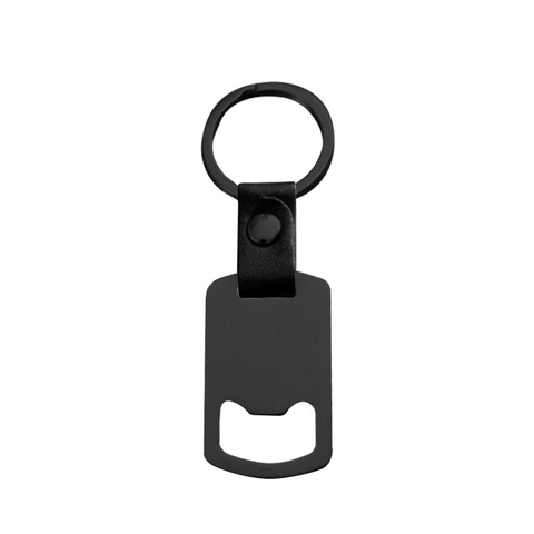 Stainless Steel Leather Bottle Opener Keychain For Men Father Day Gift Brushed Metal Key Ring Multitool Accessories