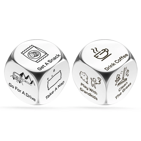 Stainless Steel Decision Dice For Date Night Activity Decision Making Couple Gift Fun Daily Life Novelty Polished Metal Icons Dice