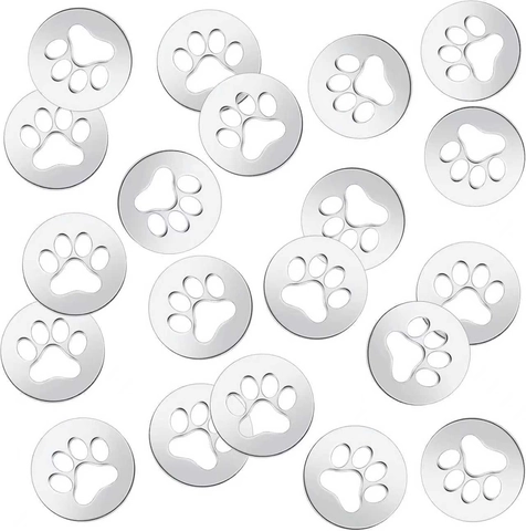 Stainless Steel Hollow Out Round Pendant Angel Four-Leaf Clover Dog Paw Flower Charm For Jewelry Making DIY Accessories