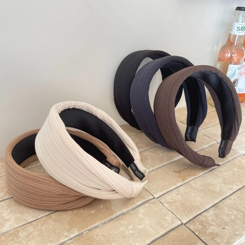 Cerchietto Largo in Tessuto a Costine Stile Coreano Cima Alta Cerchietto Antiscivolo Minimalista Tinta Unita Accessori Capelli Donna