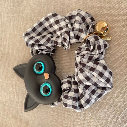 Luxury Organza Rhinestone Hair Scrunchie For Women Elegant Heart Cherry Fruit Pattern Elastic Hair Band Ponytail Holder