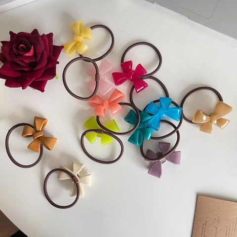 Hochelastische Harz Schleife Haargummis Handgefertigte Modische Haarbänder Für Damen Süße Schleife Haarschmuck Für Mädchen Styling