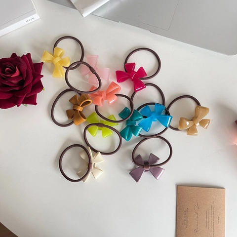 Hochelastische Harz Schleife Haargummis Handgefertigte Modische Haarbänder Für Damen Süße Schleife Haarschmuck Für Mädchen Styling