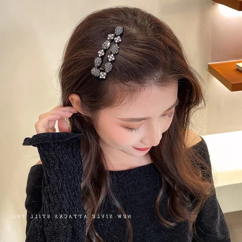 Fermaglio per Capelli in Lega con Strass a Fiore Vintage per Donna Geometrico Quadrato Goccia Triangolo Elegante Forcina