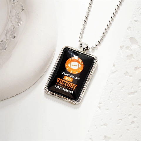 Porte-Clés Collier Pendentif Football Américain Inspirant Bijoux De Rugby En Alliage Cadeau Sportif Pour Hommes Femmes