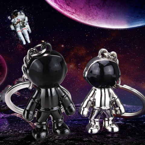 Creativo Portachiavi Astronauta Metallo Uomo Spaziale Pendente Decorazione Borsa Auto Accessorio Minimalista Spaceman Charm