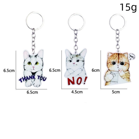 Grappige Happy Cat Meme Acryl Sleutelhanger Schattige Internet Cultuur Kitten Tas Hanger Accessoires Voor Studenten Afstuderen Cadeau