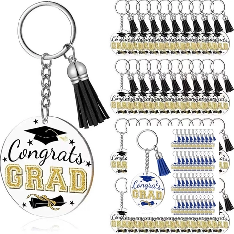 Abschluss Schlüsselanhänger Congrats GRAD Acryl Quaste Doktorhut Diplom Anhänger Für Abschlussfeier Party Geschenk Studenten