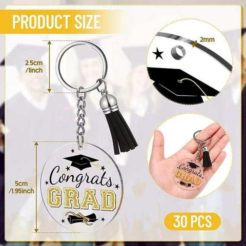 Abschluss Schlüsselanhänger Congrats GRAD Acryl Quaste Doktorhut Diplom Anhänger Für Abschlussfeier Party Geschenk Studenten