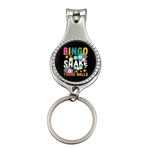 Roestvrij Staal Nagelknipper Sleutelhanger Flesopener Met Retro Bingo Ontwerp Humoristische Multi Tool Sleutelring
