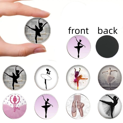 Elegante Balletttänzer Silhouette Glas Kühlschrankmagnete Künstlerisches Tanzthema Büro Whiteboard Dekomagnet
