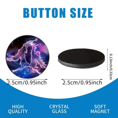 12Pcs Glass Fridge Magnets 12 Zodiac Signs Starry Sky Constellation Round Crystal Glass Magnetic Stickers For Refrigerator Whiteboard Office Home Decor