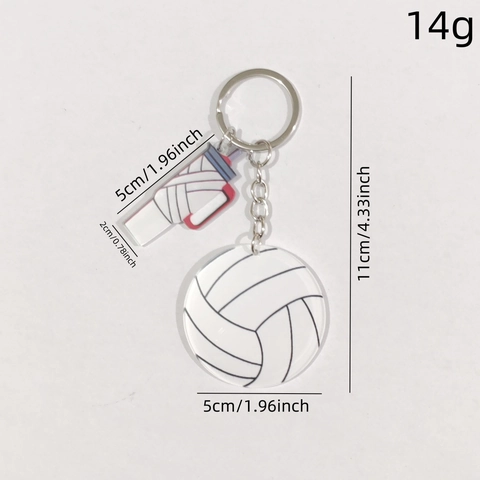 Acrylic Sport Ball Keychain Soccer Basketball Baseball Volleyball Rugby Charm With Whistle Cup Pendant Bag Ornament Gift