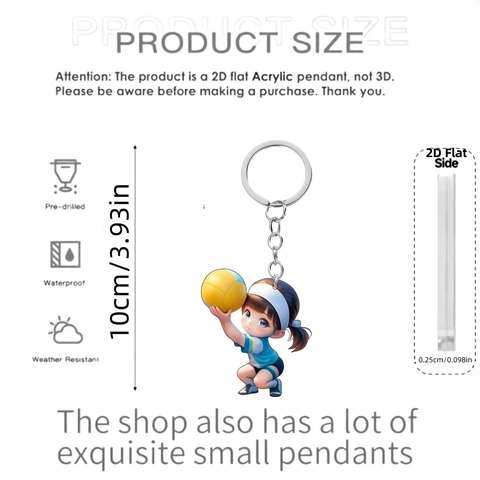 Lindo Llavero de Chica de Voleibol de Anime Colgante de Metal para Mochila Escolar Accesorio Regalo Creativo para Fanáticos