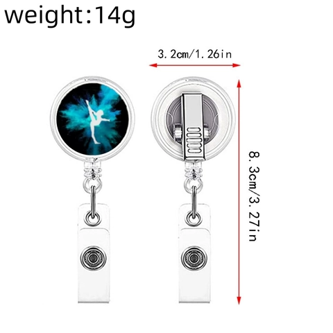 Retractable Gymnastics Badge Reel Holder ABS Plastic Name Tag Clip With Metal Belt Clip For ID Card Nurse Office School