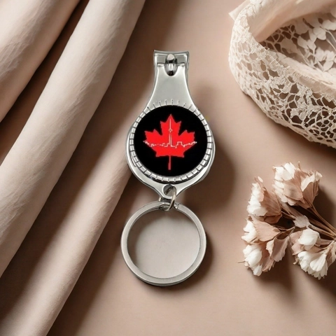 Canada Maple Leaf Flag Nail Clipper Keychain Multi-Functional Metal Bottle Opener Key Ring Souvenir Gift For Travel Daily Use