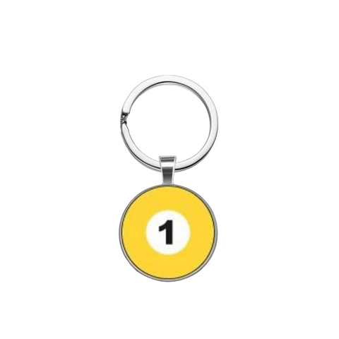 Billiard Ball Number Keychain Creative Metal Key Ring Sports Theme Round Numbered Pendant Fashion Bag Accessory For Sports Fans Gift
