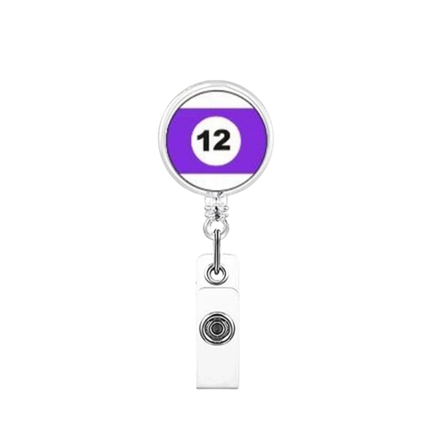 Portabadge Retrattile Palla da Biliardo Numerato 1-15 Design Biliardo Supporto per Tessere Identificative Ufficio Scuola Infermiere Regalo
