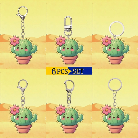 Simpatico Portachiavi a Forma di Cactus in Acrilico con Ciondolo a Cuore Decorativo per Zaino Accessori Quotidiani per Donna Ragazza
