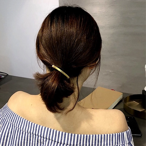 Elastici per Capelli in Metallo Geometrico Minimalista Coreano Elegante Supporto per Coda di Cavallo Corda per Capelli in Oro Argento
