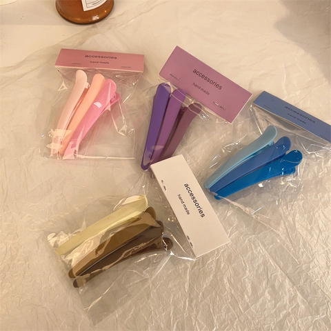 Matt Kunststoff Entenschnabel Haarspangen Set Nahtlose Pony Clips Süß Bonbon Farbe Seitenclips Für Damen Mädchen Haarschmuck