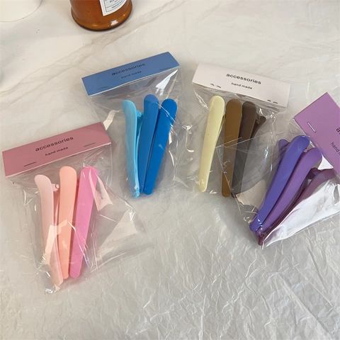 Matt Kunststoff Entenschnabel Haarspangen Set Nahtlose Pony Clips Süß Bonbon Farbe Seitenclips Für Damen Mädchen Haarschmuck