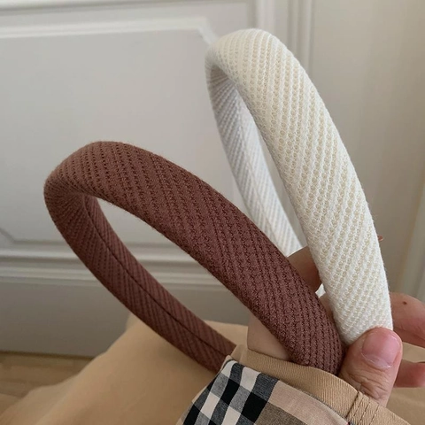 Französisch Gestrickter Gepolsterter Haarreif Waffelstruktur Schwammgefülltes Dickes Stirnband Für Damen Tägliche Gesichtswäsche
