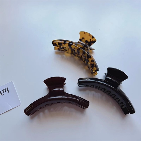 Grande Pinza per Capelli in Acetato per Donna Vintage Francese Tartarugato Clip Squalo Antiscivolo Tenuta Forte Accessori