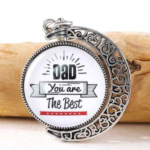 Vatertag Geschenk Sichelmond Drehbarer Metall Schlüsselanhänger Silber Legierung Dad You Are The Best Briefing Schlüsselring Anhänger