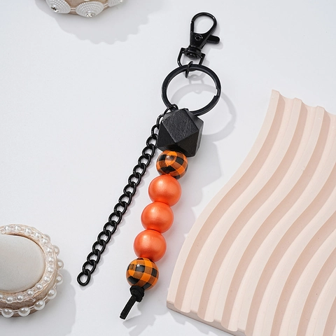 Portachiavi in Perline di Legno alla Moda Pois Buffalo Plaid Ciondolo per Borsa Auto per Donna Ragazze Accessori