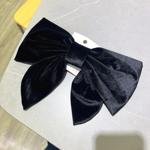 Oversized Velvet Bow Hair Clip For Women French Elegant Large Solid Color Back Of Head Ponytail Clip Hair Accessory Gift