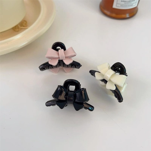 Mini Pince à Cheveux Nœud Papillon pour Femmes Style Coréen PC Petite Barrette Accessoires Cheveux Doux pour Filles Quotidien